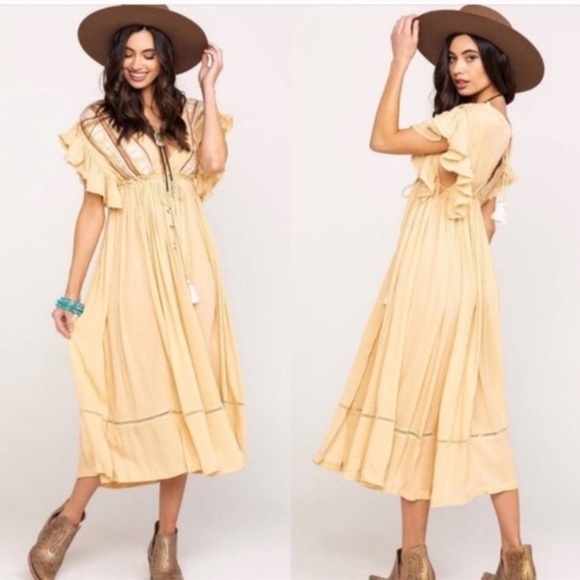 Free People Dresses & Skirts - Free People Will Wait For You Midi Dress in Natural